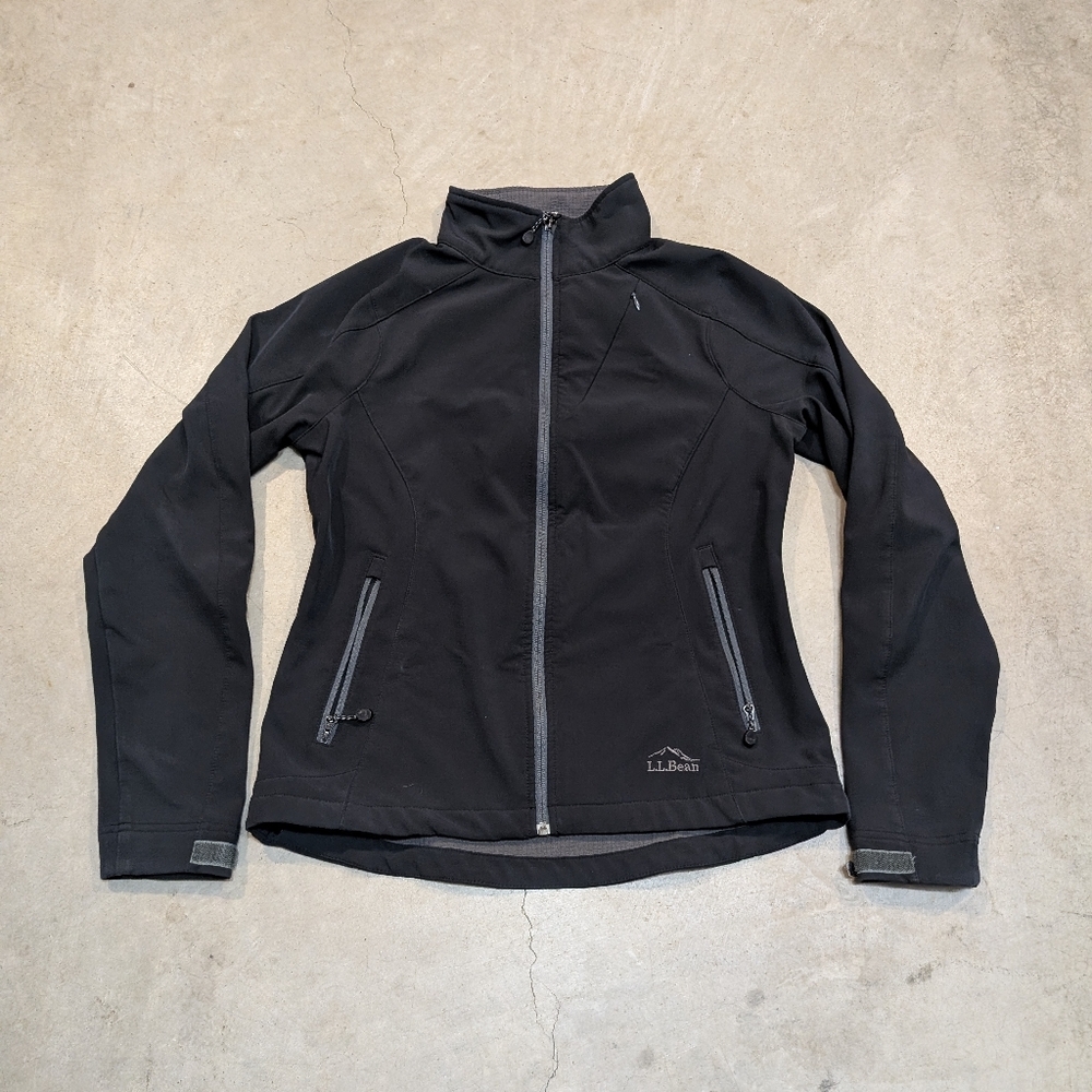 L.L. Bean Stretch Pathfinder Soft Shells Jacker Women's S Black Full Zip